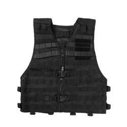 Chaleco MOLLE táctico negro modular de combate