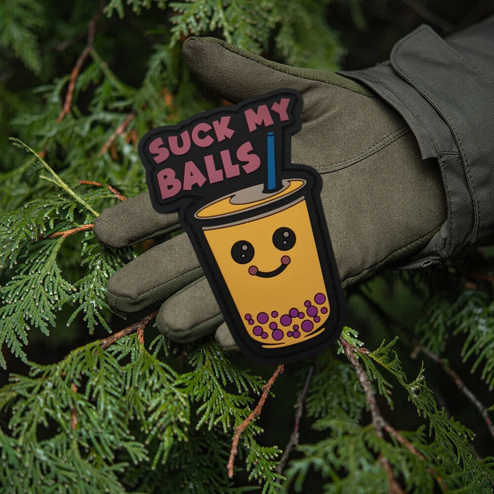 Parches de impresión táctica de té de burbujas, insignias de moral militar, parche de gancho y bucle de PVC, mochilas, pegatinas decorativas para ropa - imagen 5