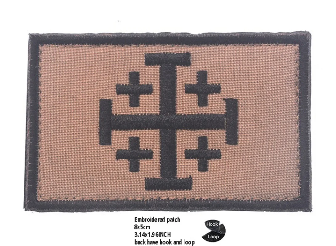 Accesorios para bolsa de amor personalizados, insignia de Caballeros de Jerusalén, brazalete táctico bordado, gancho de moral, parche para mochila DIY - imagen 4