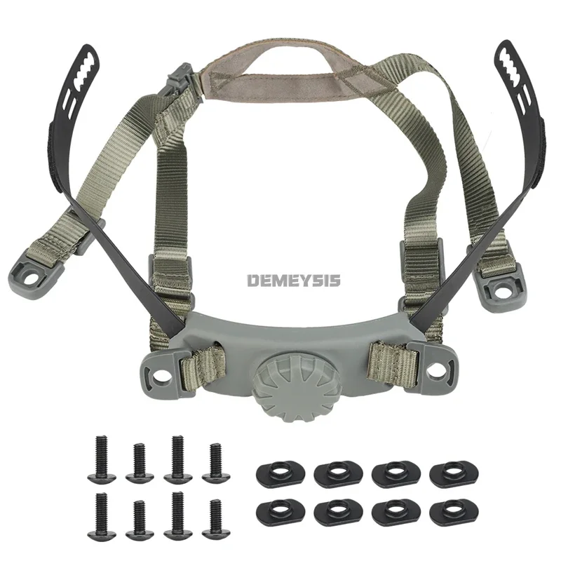 Hebilla de bloqueo de cabeza ajustable táctica, cómodo casco Airsoft CS, sistema de suspensión de correa para la barbilla para casco de corte alto FAST SF - imagen 2