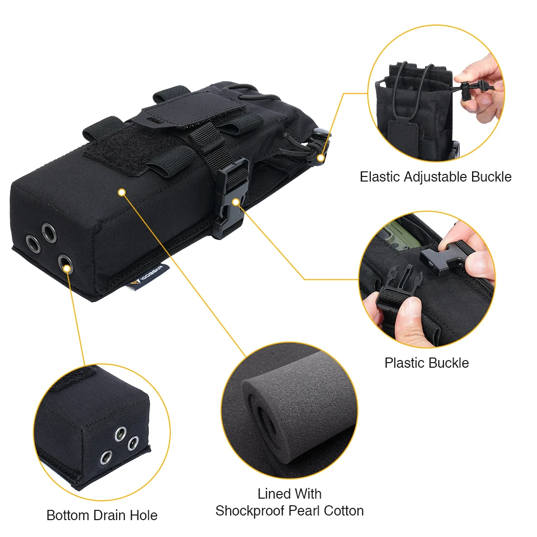 IDOGEAR bolsa de Radio táctica para PRC148/152 Walkie Talkies soporte MOLLE MBTR Tilt-Out 35120 - imagen 5