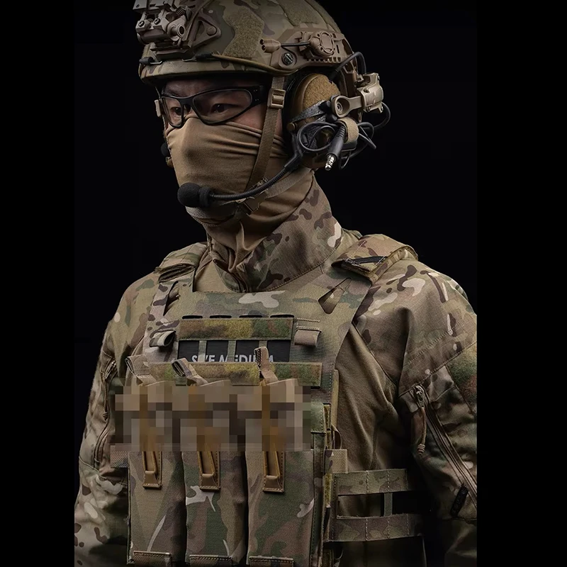 Bolsa táctica Molle para revistas, chaleco de caza SPC JPC, portador de placa, Panel frontal Triple M4 Mag, bolsa de soporte para Paintball, equipo Airsoft, 556 - imagen 3