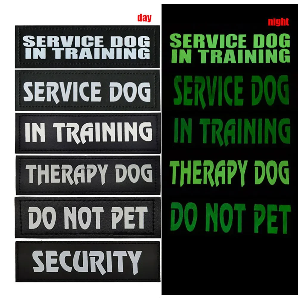 Insignia reflectante para Collar de chaleco de Animal, Parche de gancho y bucle para perros, correa de entrenamiento para mascotas, pegatina de seguridad para mejores amigos - imagen 3