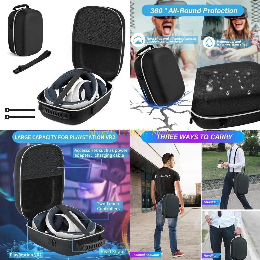 Bolsa transporte resistente desgaste J1HC para cubierta almacenamiento auriculares VR2 con caja bolsillo