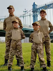 Uniforme táctico para niños, conjuntos de ropa de caza, trajes de camuflaje Airsoft, entrenamiento de senderismo al aire libre para padres e hijos