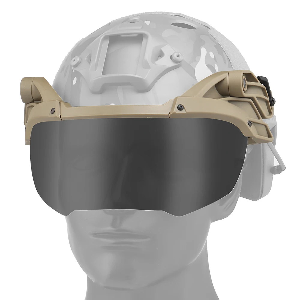Casco táctico con gafas abatibles para airsoft paintball y tiro