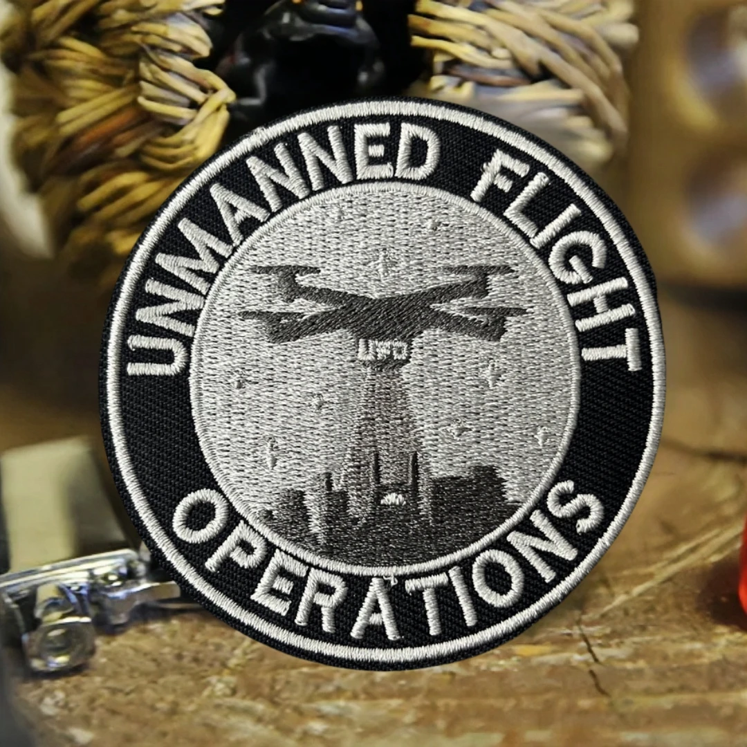 Parche táctico de moral de Dron OVNI, brazalete militar, parches de gancho y bucle bordados de extraterrestre Xfiles para ropa, pegatina para mochila - imagen 3