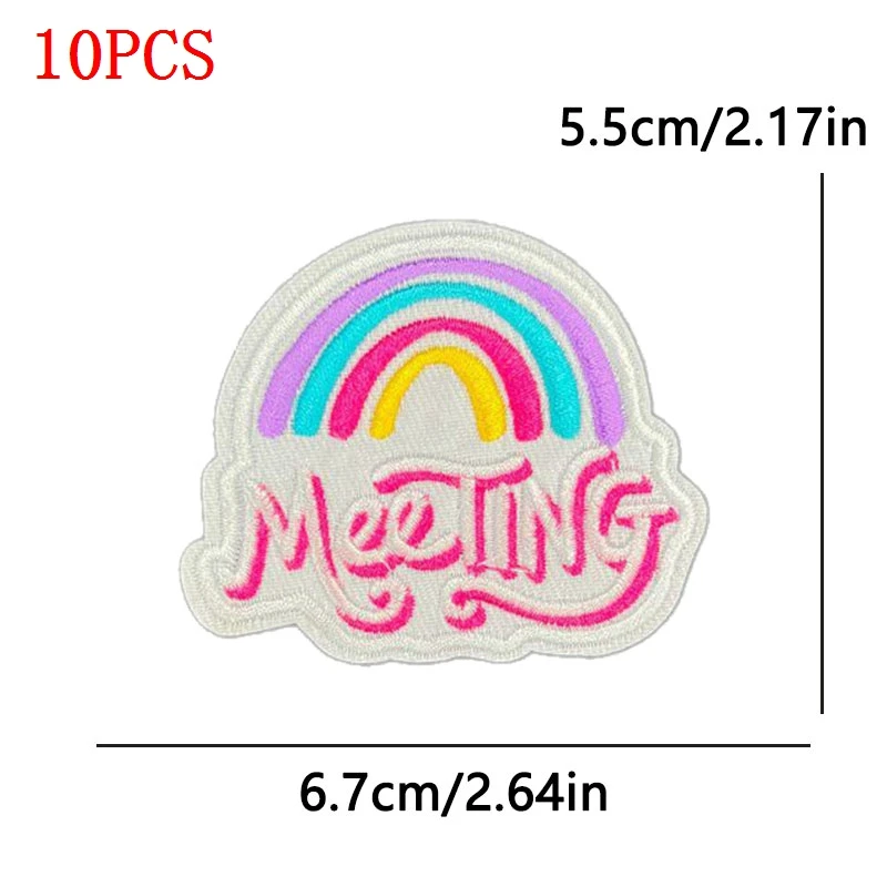 10 unids/set parches blancos letras coloridas parches bordados para ropa sonrisa plancha en parche para sombrero chaqueta accesorios de ropa - imagen 4