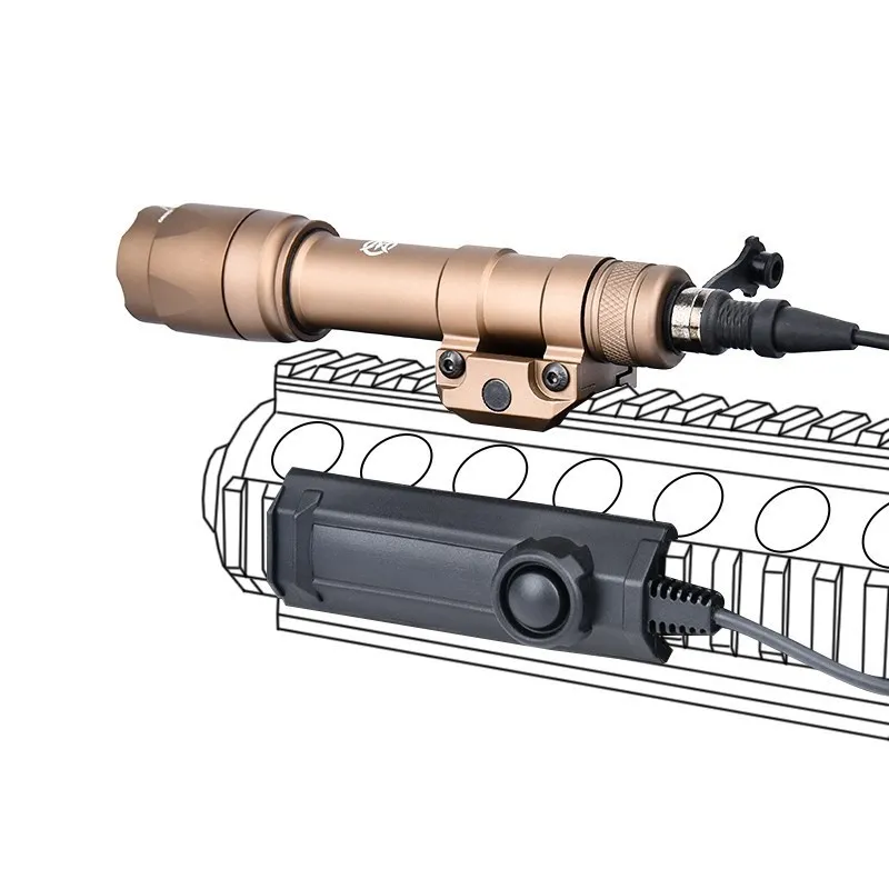 Linterna Airsoft Wadsn M300, M300A, M600, M600C, miniluz de explorador de caza, luz de arma de alto Lumen, interruptor de presión de doble función - imagen 4