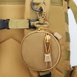 Monedero táctico redondo 1000D nailon con cremallera y mosquetón