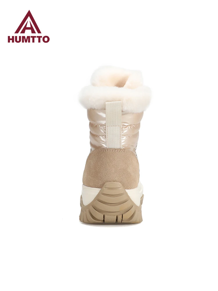 HUMTTO, zapatos informales para exteriores, zapatos de senderismo para mujer, botas de esquí cálidas de lana de alta calidad para invierno, botas de nieve impermeables, zapatillas de trekking - imagen 4