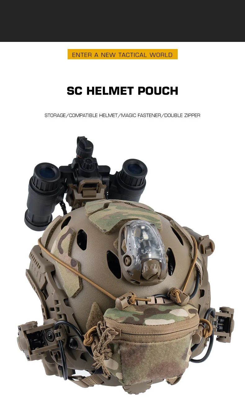 Bolsa táctica para batería de casco vista frontal
