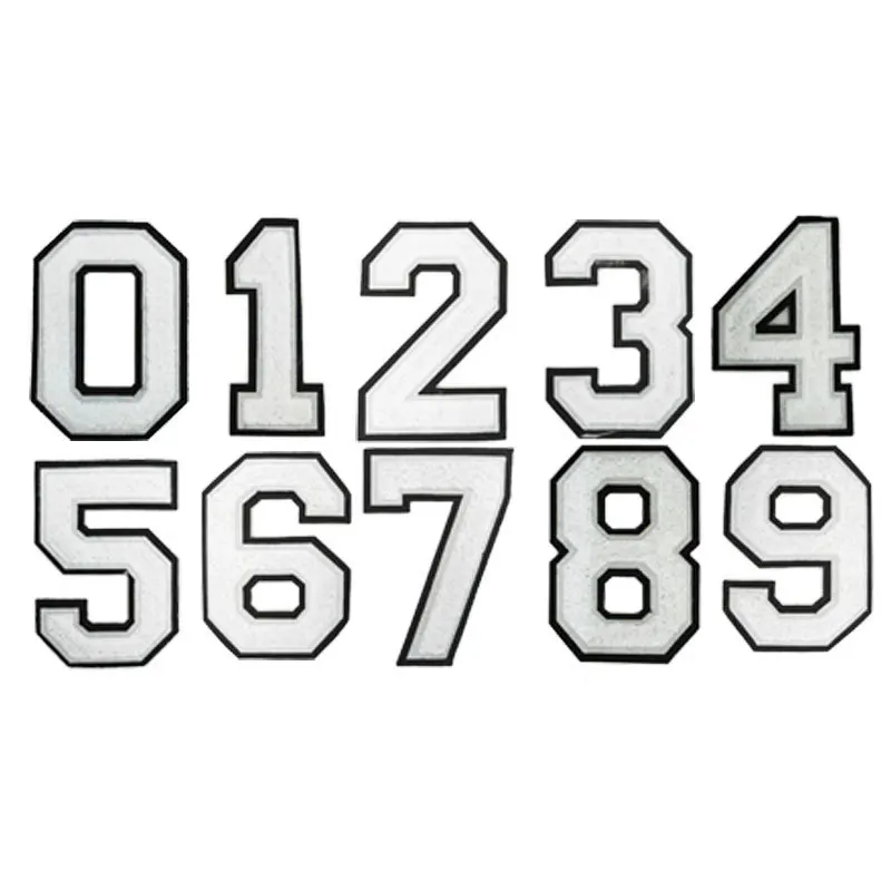 Parche para planchar con letras bordadas de 11cm, pegatina de números del alfabeto, apliques de figura, ropa para niños, insignia de nombre cosida, accesorios para bolsos vaqueros - imagen 5