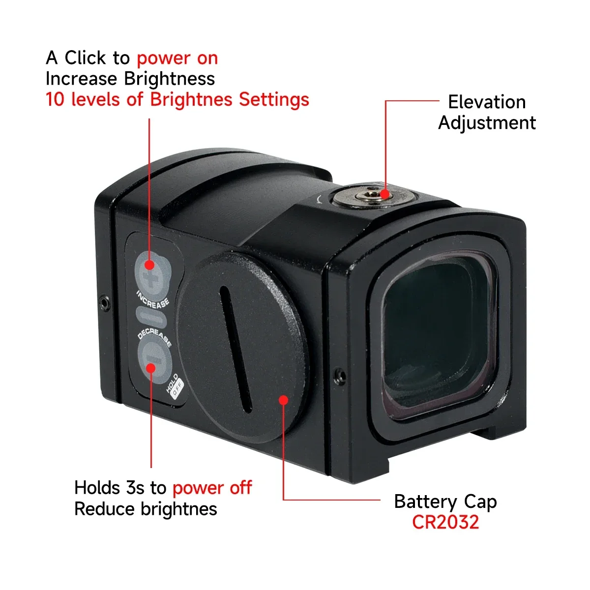 P-2 holográfico cerrado táctico punto rojo mira óptica reflejo caza Rifle alcance Gl * coque mira colimador se adapta a Gl *ck 45/47 Mos - imagen 5