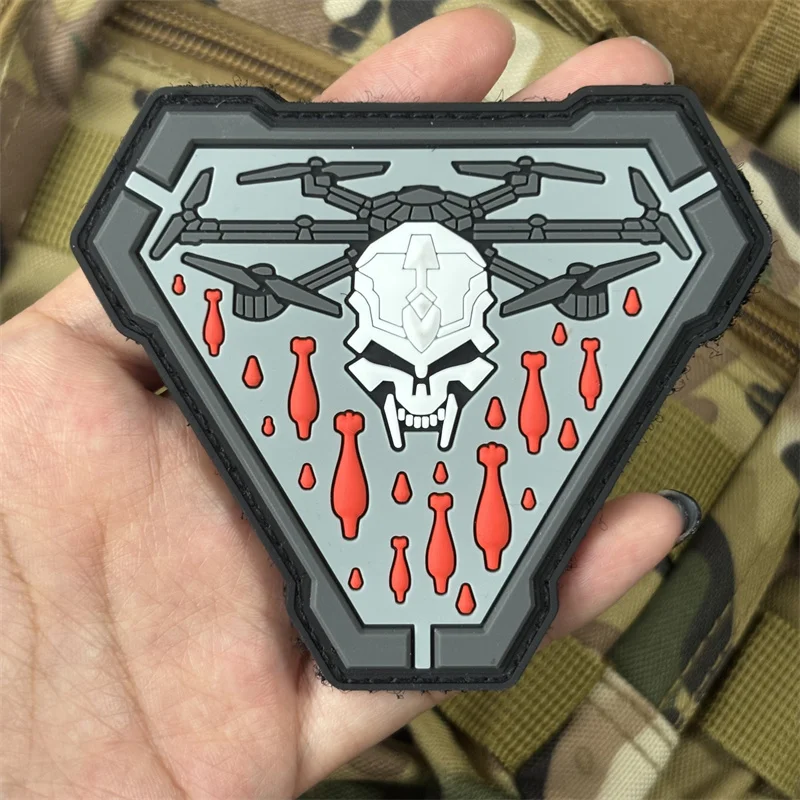 Parche militar de PVC 3D "Droneskeleton Missile", insignia de moral táctica, parches con gancho, pegatinas para mochila, brazalete - imagen 3