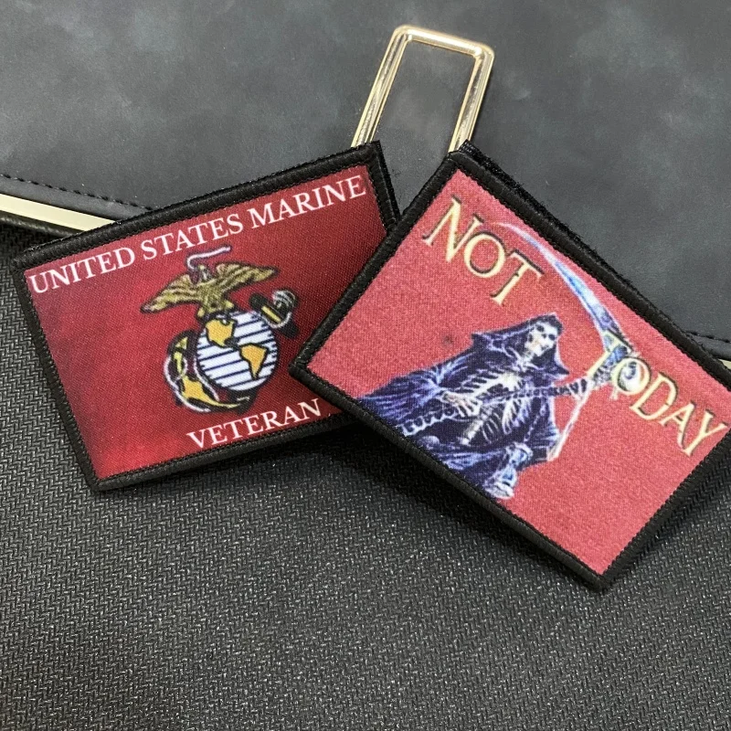Insignia de moral de Granada de veterano de la Marina de los Estados Unidos, Parche de Hoz de la muerte, no impreso hoy, pegatinas de mochila tácticas de gancho y bucle - imagen 2