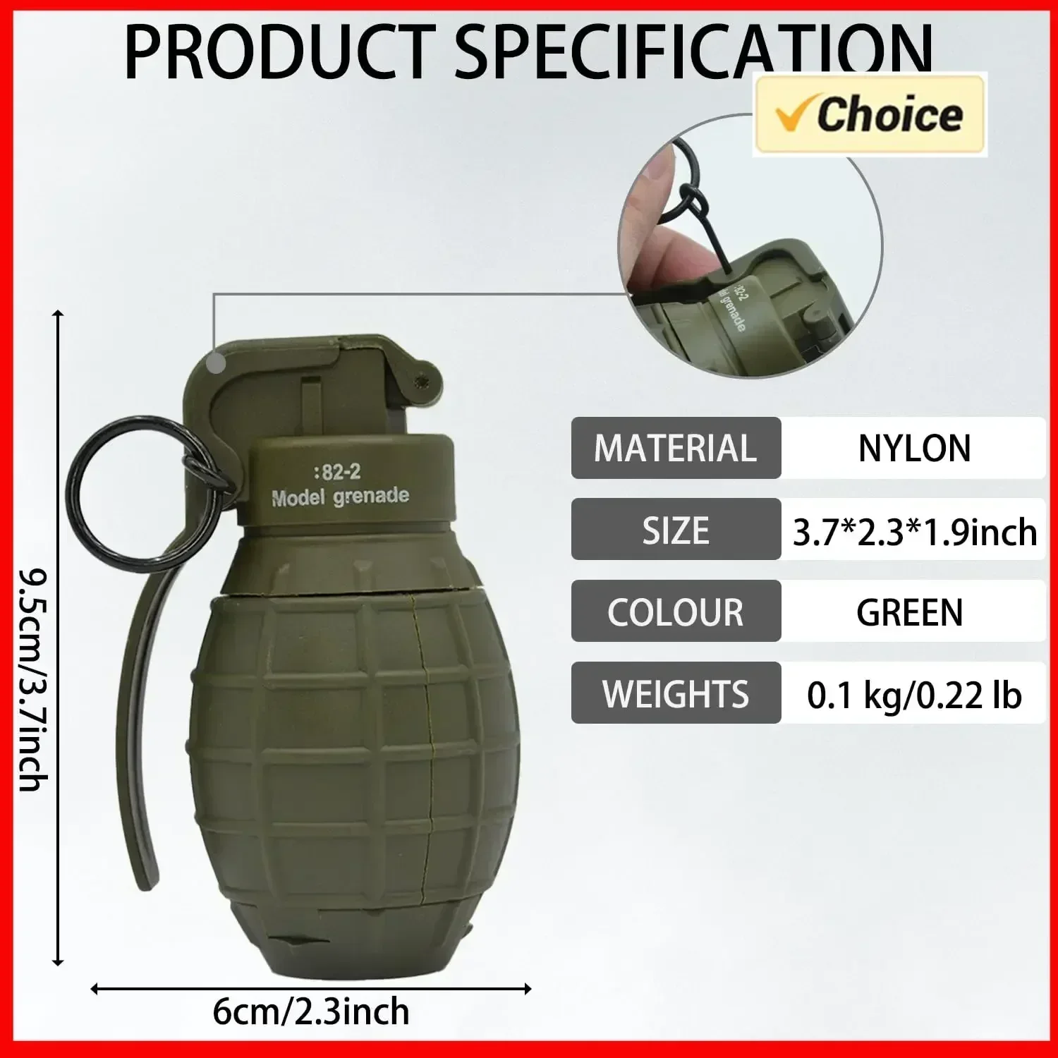 F82-2 juguetes tácticos de granada Airsoft, potente impacto de primavera, tiro de Paintball, granadas de mano de nailon, juguete para juego de batalla CS