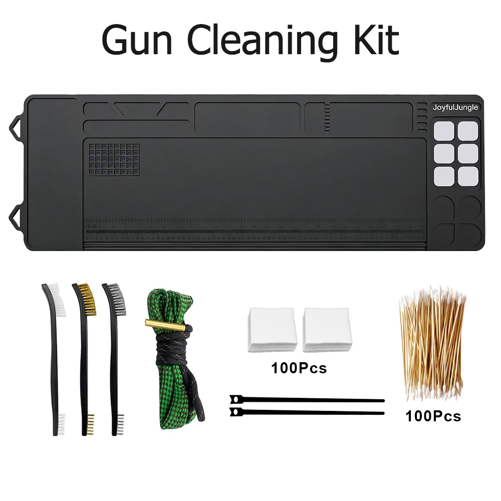 Estera de limpieza de pistola, cepillo de cuerda, almohadilla de algodón, Kit de hisopo, estera de mantenimiento de pistola con puntos magnéticos, herramienta de limpieza de estera de reparación de pistola de Rifle