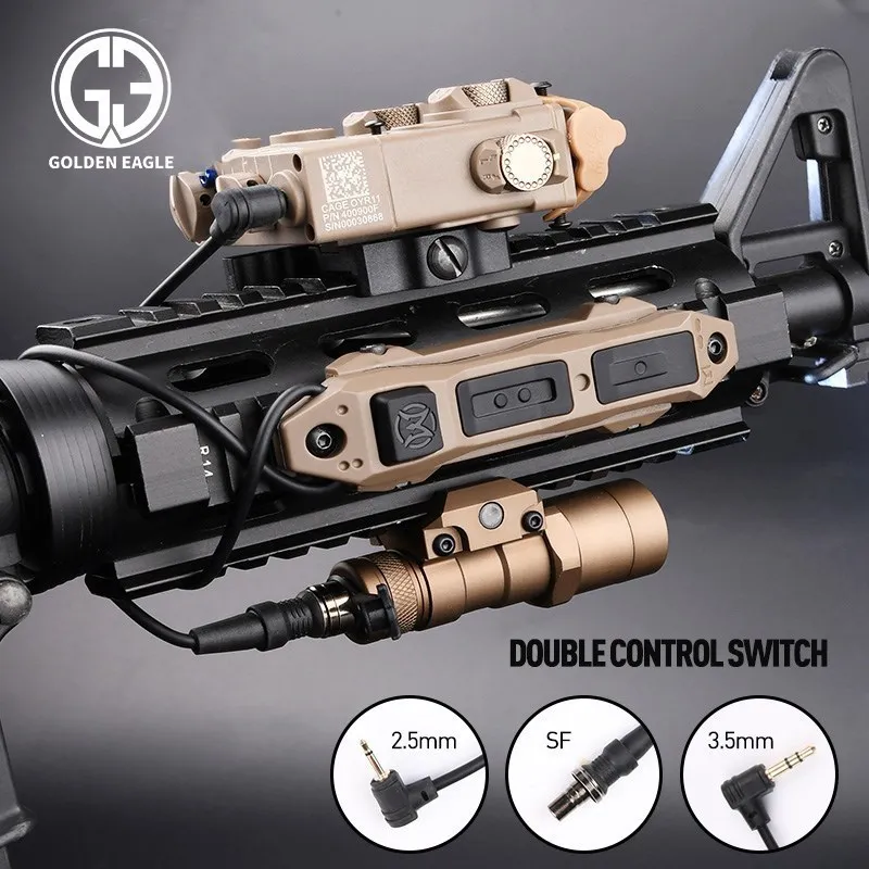 Interruptor de presión a distancia de doble función de Airsoft táctico para Surefir M300 M600, botón de linterna SF 2,5 3,5 enchufe DBAL A2 PEQ15 - imagen 2