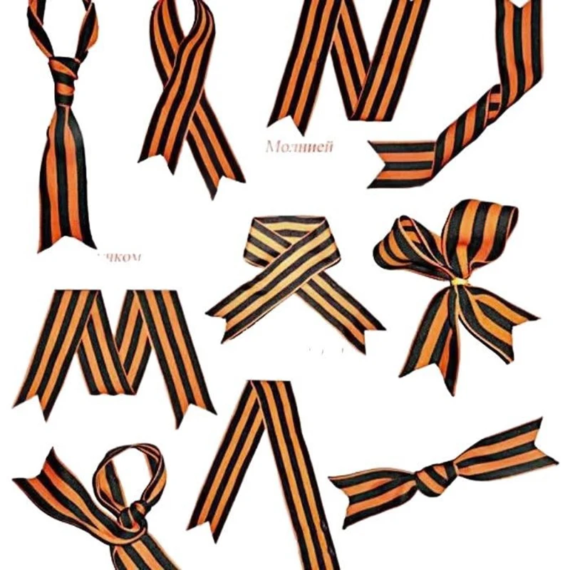 2.5cm Wide 1m Long Commemorative Ribbon Orange Black Stripe Soviet Era Style Decorative Ribbon for Historical Displays Craft Sup - imagen 5