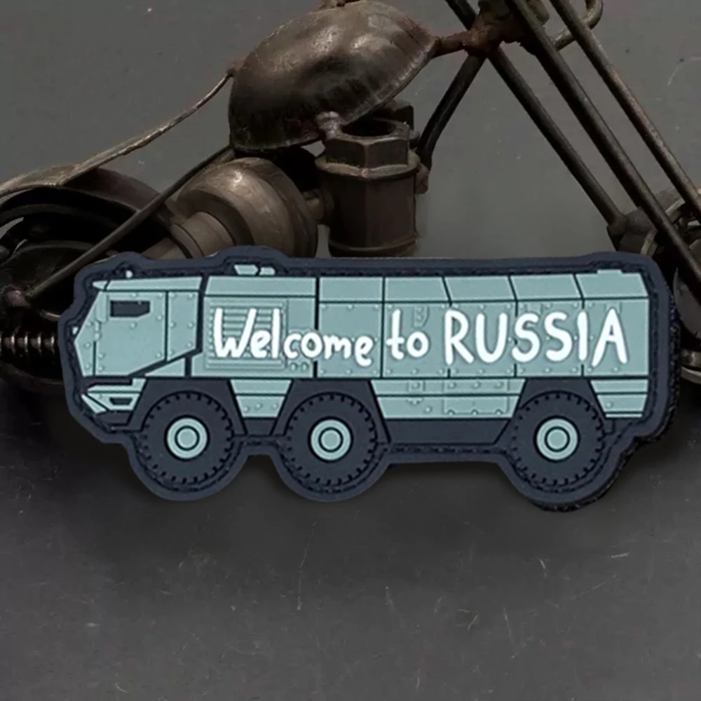 Parche táctico "Bienvenido a Rusia", parches divertidos de PVC con gancho y bucle, insignia de moral, brazalete del ejército militar, pegatinas para mochila - imagen 4