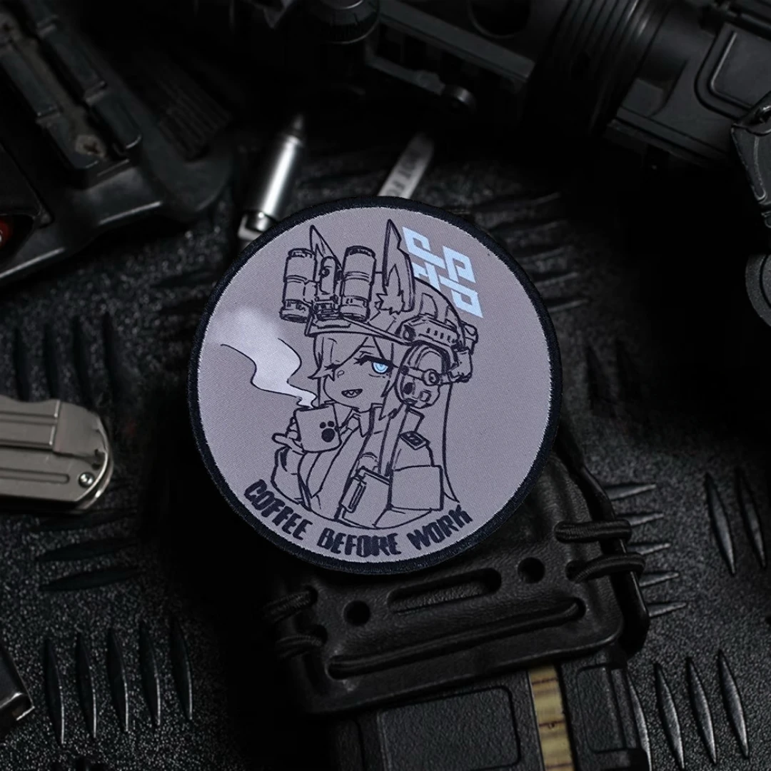 Blue Archive Kanna Patch Tactical bidimensional Anime Girl, insignias de moral en la mochila, parches de impresión adhesiva, brazalete militar - imagen 3