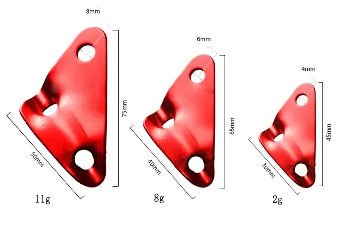 10 Uds. Tensores triangulares de hebilla de cuerda de viento de sujeción de cuerda de tienda de campaña de aleación roja - imagen 2