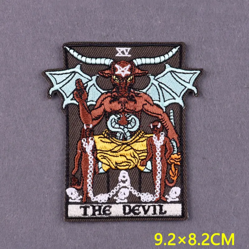 Parche de Tarot PARA planchar en la ropa, parches bordados de rayas misteriosas, parches de ropa DIY con insignias de hierro - imagen 2