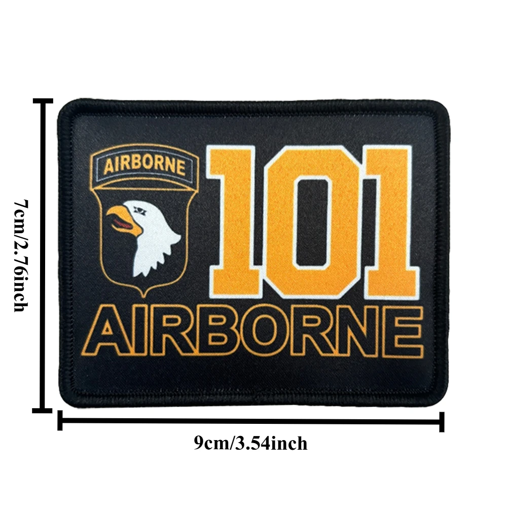 Parche táctico de moral de la 101a División Aerotransportada, insignia militar, pegatinas para mochila, brazalete con gancho y bucle de águila, aplique para casco - imagen 2