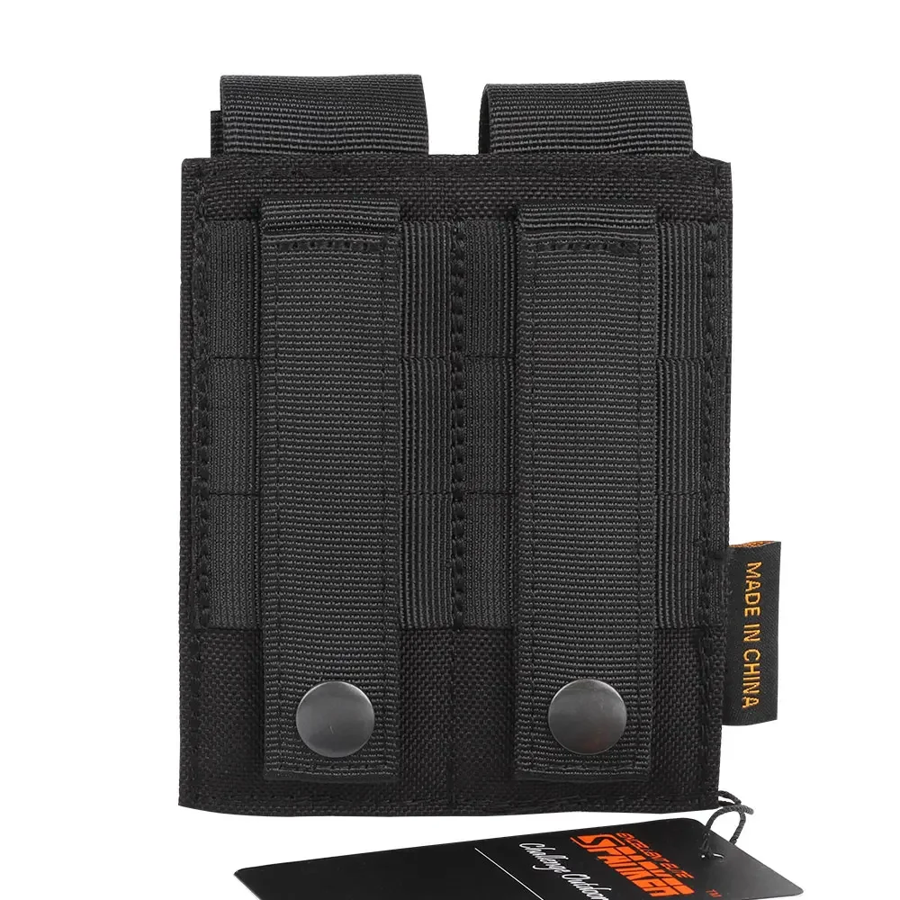 Bolsa táctica para revista de pistola, bolsa doble Mag de 9MM, cinturón Molle, soporte para linterna, bolsa para accesorios de caza y pistola - imagen 4