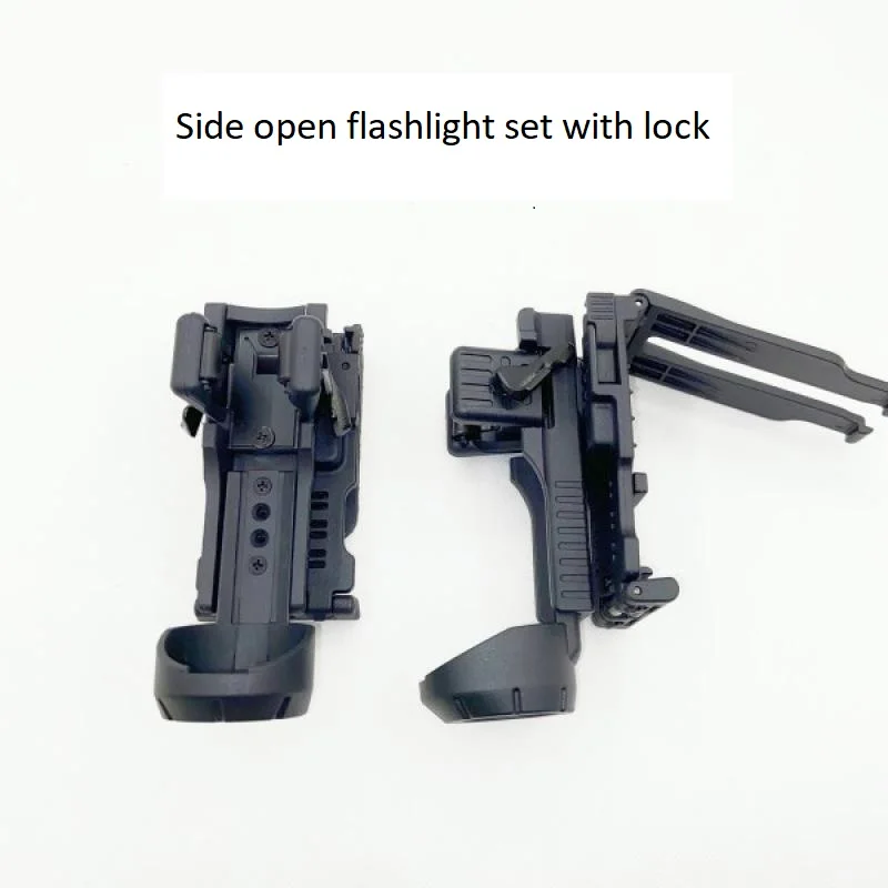 Conjunto táctico de tirón rápido abierto lateral, combinación de chaleco de soporte de rotación de 360 grados, juego de bastones MOLLE, juego de linterna - imagen 5