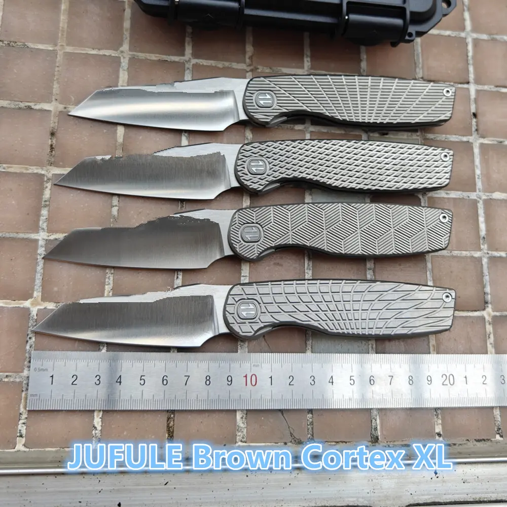 JUFULE Brown Cortex XL – Navaja táctica EDC frontal titanio 154CM - imagen 2