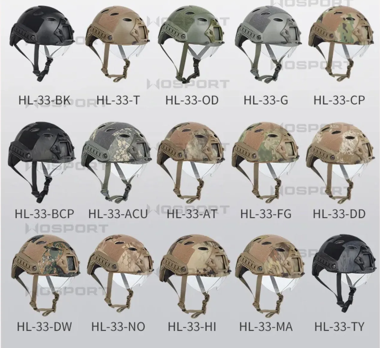 Casco rápido versión de gafas casco de entrenamiento de protección táctica ligera transpirable