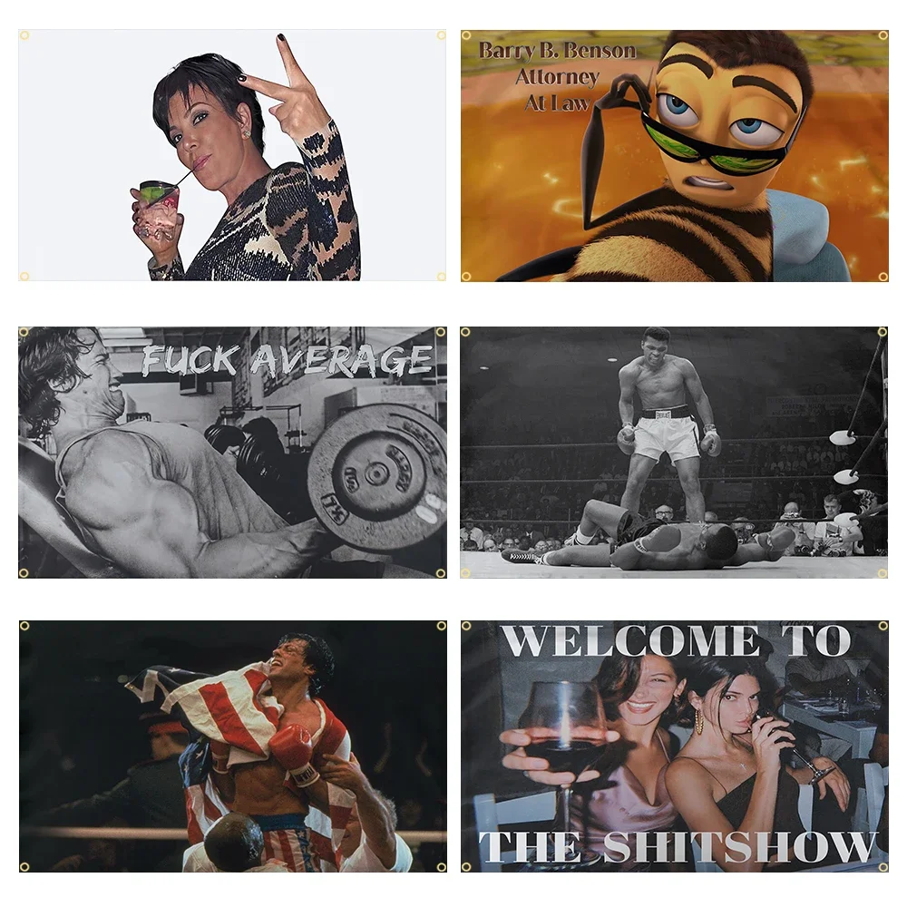 Bandera de poliéster de colección interesante de boxeo de Fitness divertido, impresión Digital, decoración de pancarta, tapiz de bandera, 90x150cm