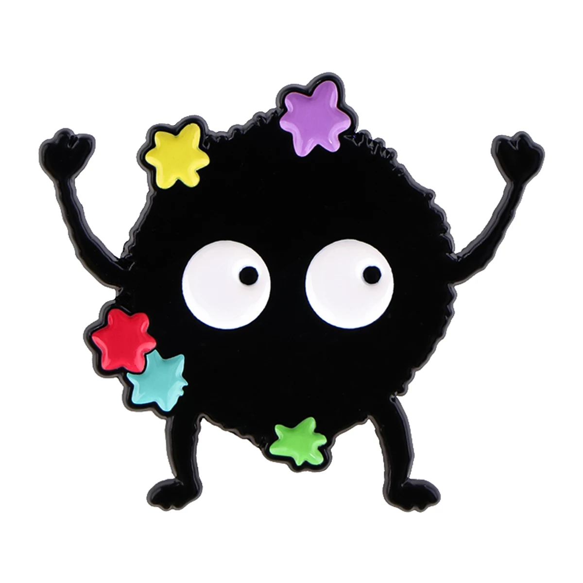 AD2912 Alfileres esmaltados de elfo de polvo negro, broche para mujer en ropa, insignias de Metal de Anime, alfileres de solapa para mochilas, accesorios de joyería - imagen 5