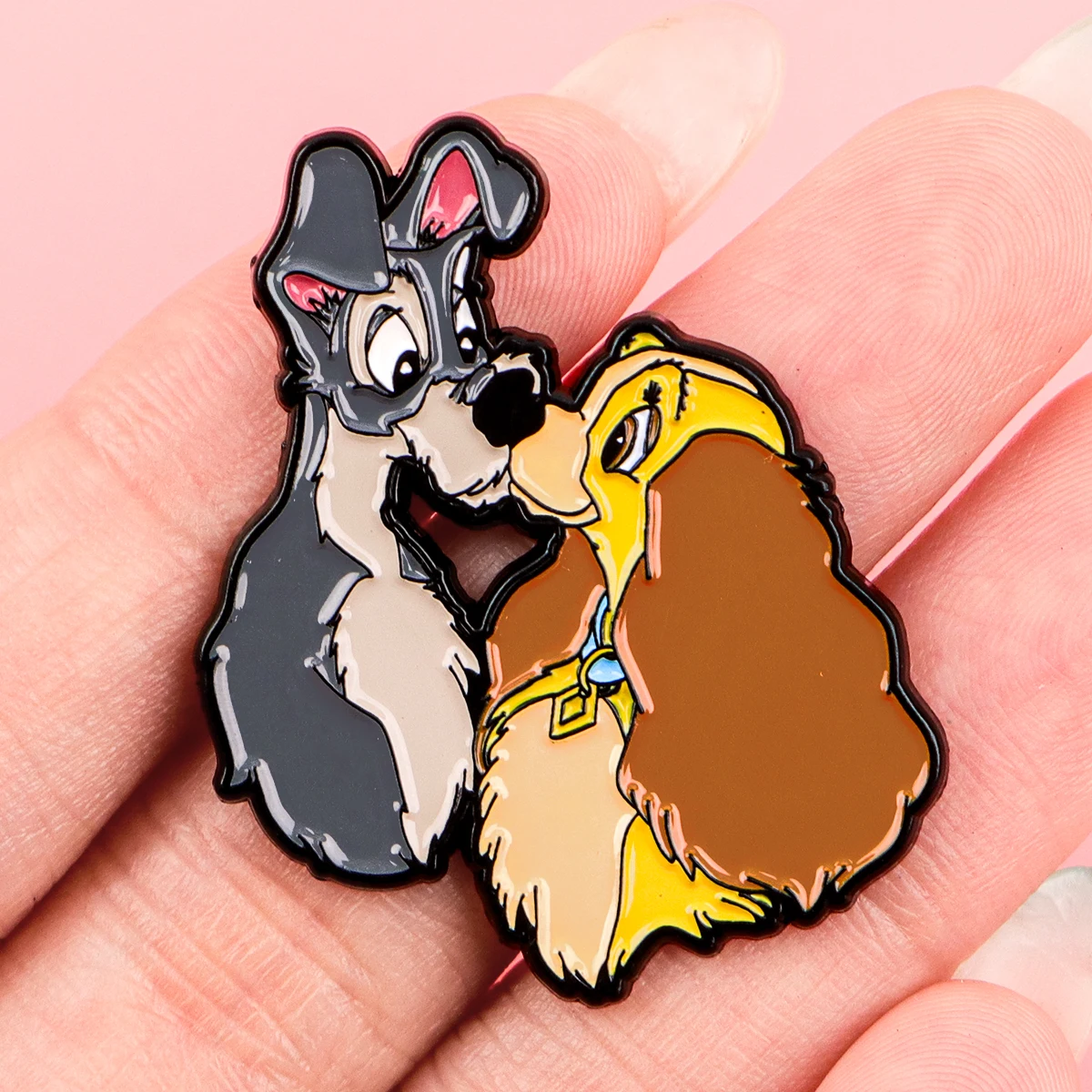 3 unidades de broches de esmalte para perros lindos, broche de animales de dibujos animados, broche de Metal con solapa, insignia, mochila, accesorios para parejas, joyería, regalos para el mejor amigo - imagen 5