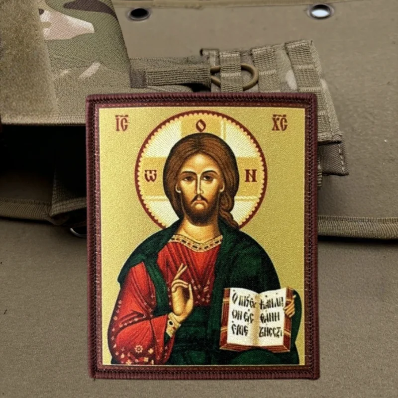 Parche táctico Jesucristo con gancho y bucle para chaleco - imagen 2