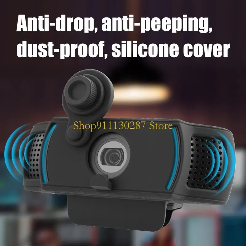 Funda antipolvo J1HC para cámara web, funda protectora silicona suave, cubierta privacidad integrada para dispositivos
