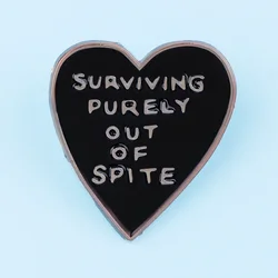 Pin de Esmalte con Forma de Corazón Negro, Pin de Solapa con Frases, Broches para Mujer, Decoración de Ropa, Pines de Metal, Accesorios para Mochila, Sombrero, Insignia