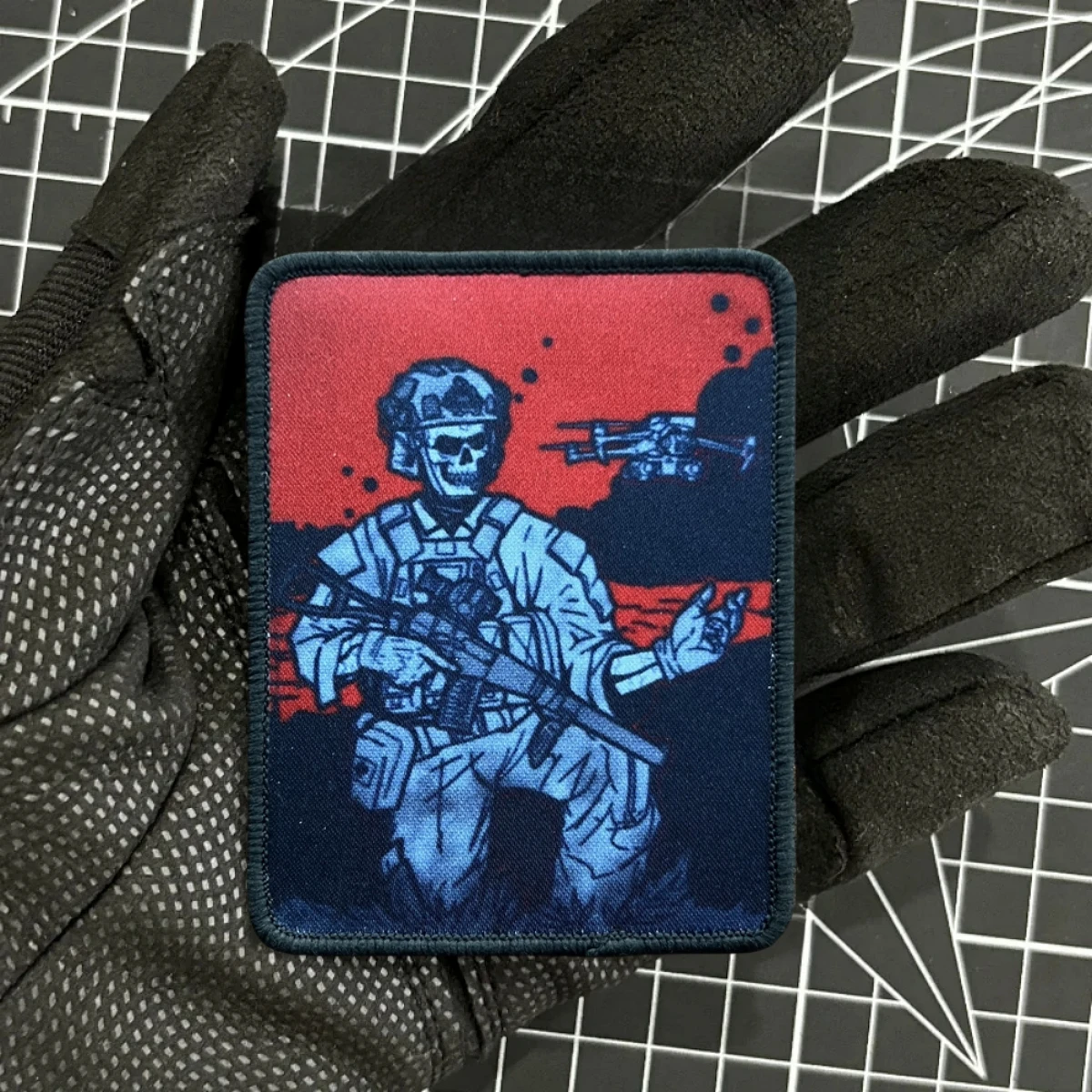 Parches tácticos de moral, insignia militar, brazalete de "Stormtrooper", estampado de esqueleto de Dron, pegatina de gancho y bucle, mochila de ropa - imagen 3