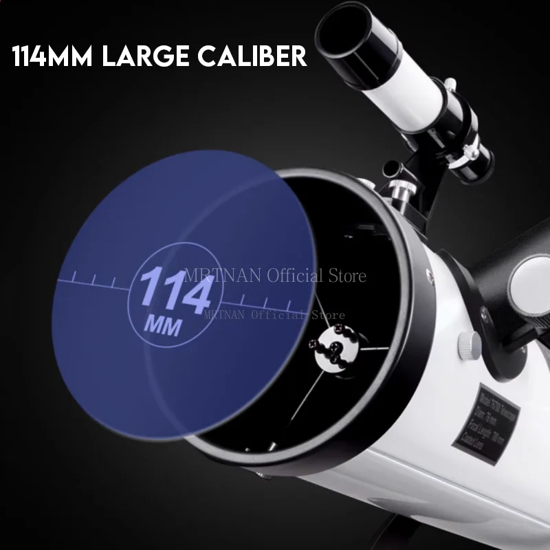 Telescopio con Zoom de 875 veces, ocular mejorado de calibre grande de 114mm, telescopio astronómico con vista espacial profundo, Monocular de estrella y Luna - imagen 3