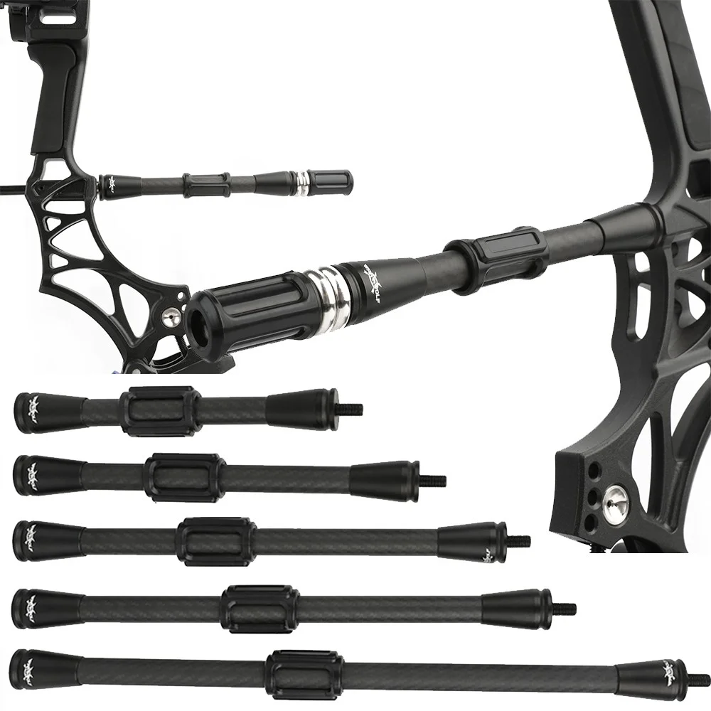 Tiro con arco 3K estabilizador de carbono barra de equilibrio varilla 7 "9" 11 "12" 15 "arco compuesto caza amortiguador para arco recurvo caza tiro