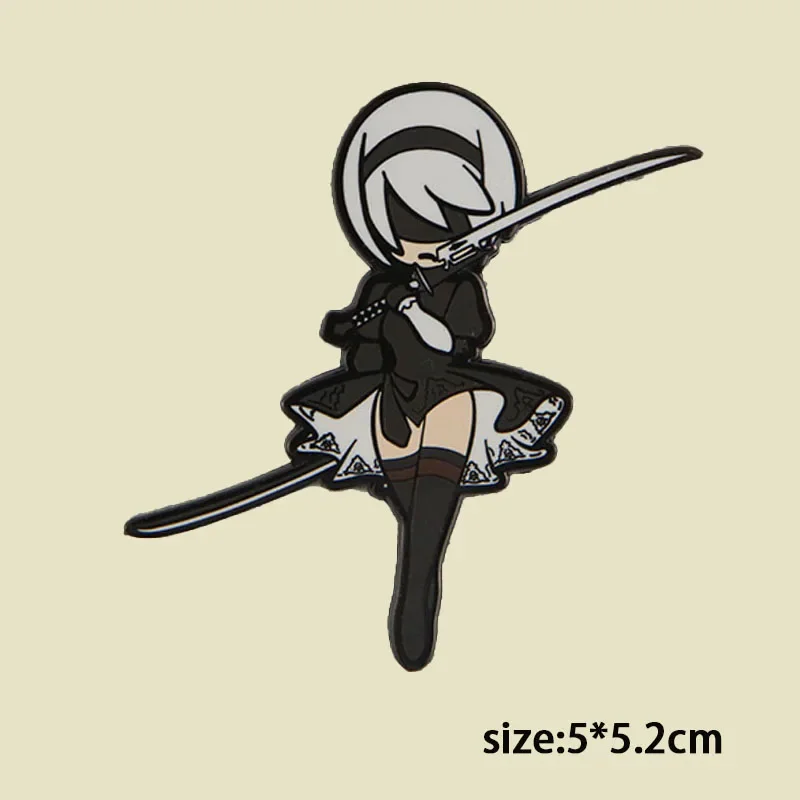 Pegatina de casco de mochila de dibujos animados de Metal para chica adolescente, parche mecánico Epoch, insignia creativa Q Edition, brazalete de chica adolescente, gancho y bucle - imagen 5