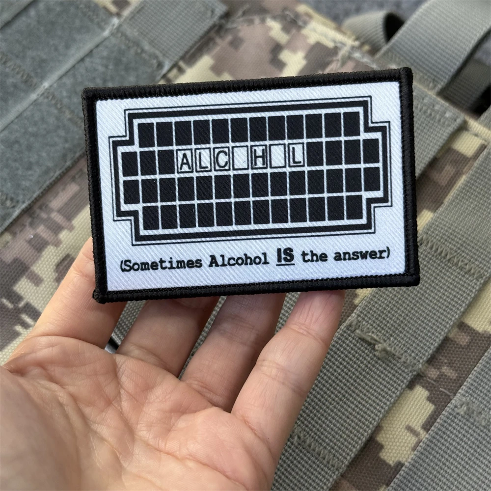 Parches de gancho y bucle impresos "Sometimes Alcohol Is The Answer" para ropa, parche táctico de moral, pegatinas para mochila militar - imagen 4