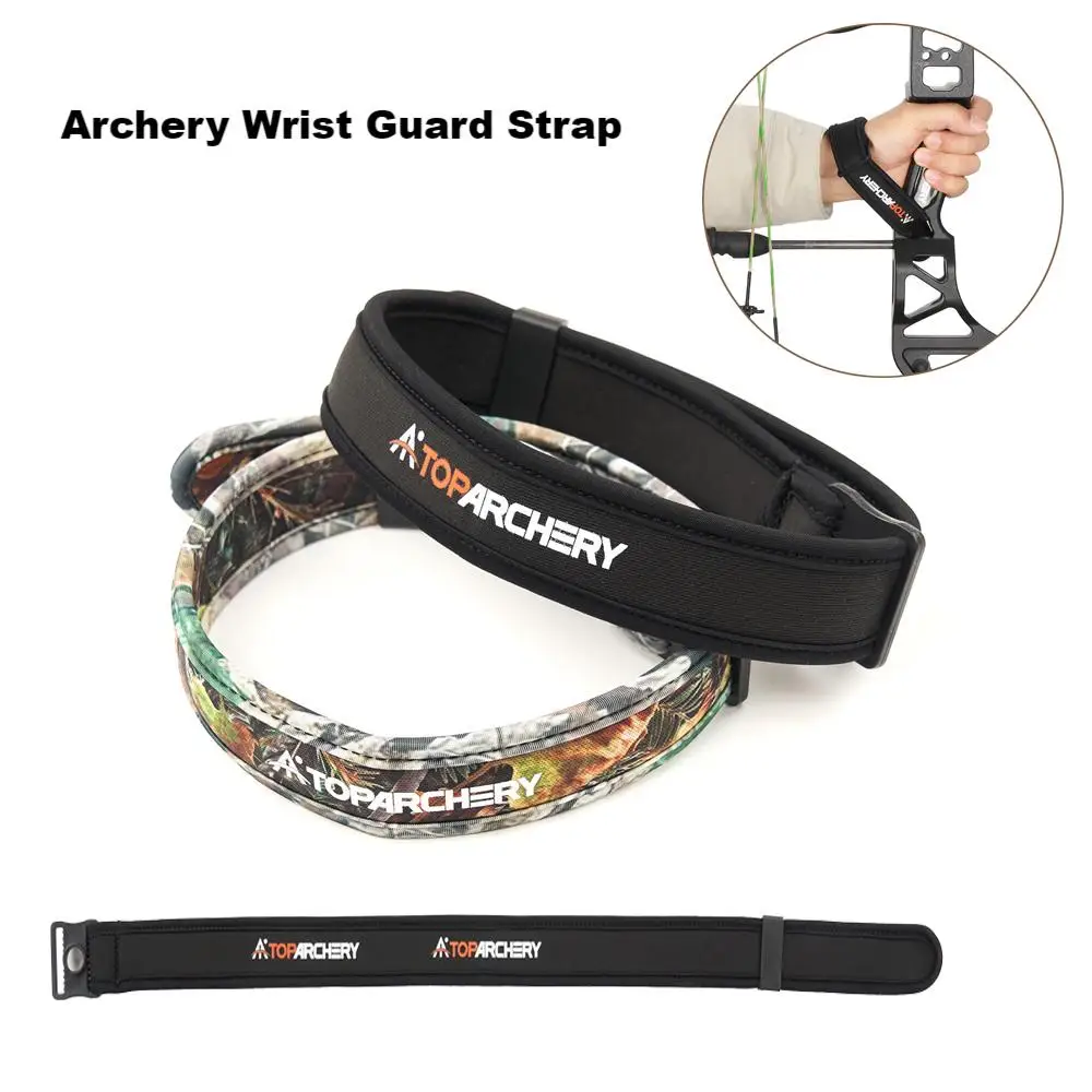 Correa protectora de muñeca para tiro con arco, pulsera ajustable para arco compuesto, caza al aire libre, tiro, accesorios de entrenamiento competitivo