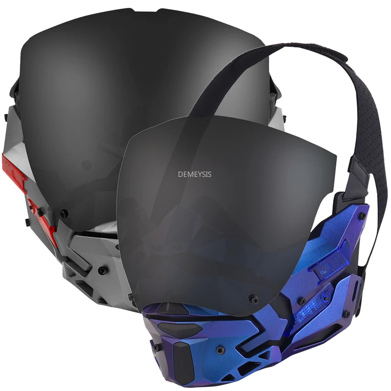 Máscara de gafas tácticas con lente extraíble, máscara protectora de cara completa Airsoft Cyberpunk, iluminación para fiesta de Halloween, máscaras de Cosplay - imagen 2