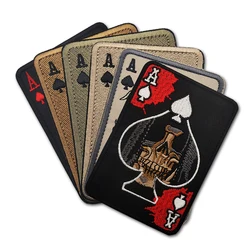 Parche bordado estilo punk – Muerte cartas para equipo táctico MOLLE