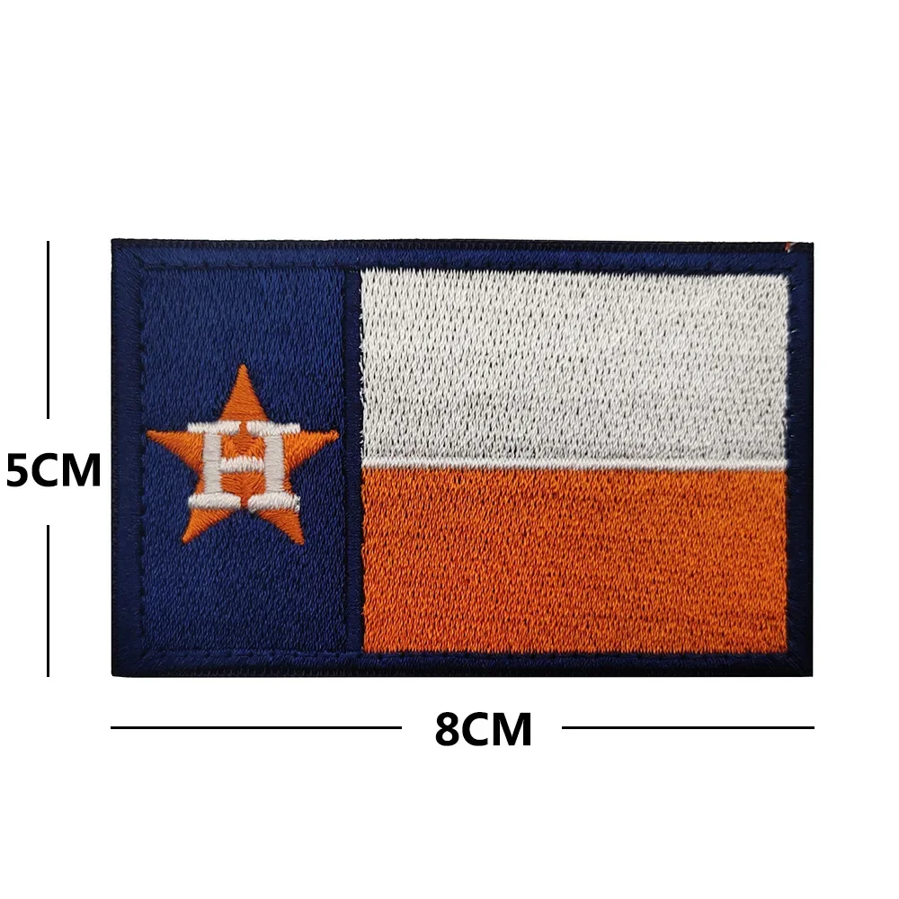 Bandera de Texas de EE. UU., insignia de bandera de Orquídea roja y blanca, parches militares para ropa, parche táctico, bordado de costura - imagen 3