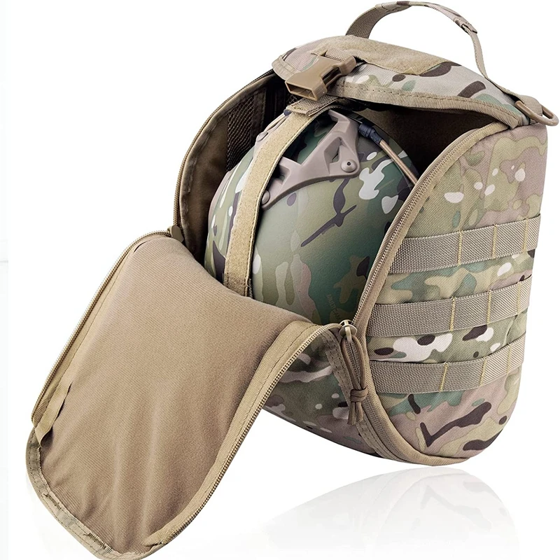 Paquete de bolsa de casco táctico, bolsa de transporte de almacenamiento Molle multiusos para cascos de combate de tiro de caza deportiva
