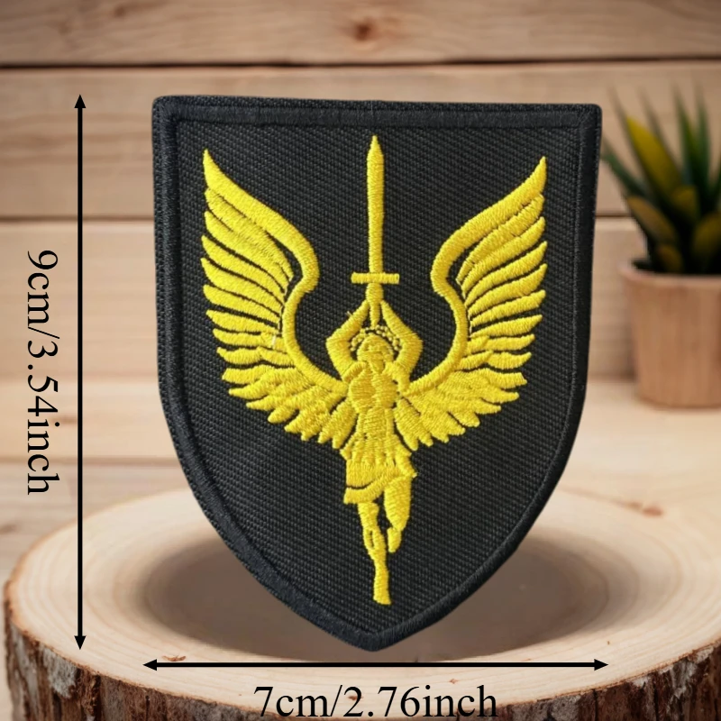Parche bordado del Arcángel Michael, chaleco táctico, insignia de moral con gancho y bucle, pegatina decorativa para mochila, parches para brazalete para ropa - imagen 3